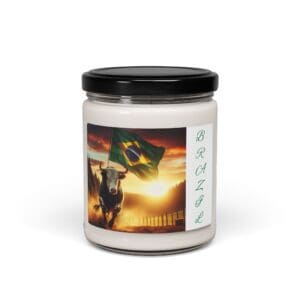 Candle with bull and Brazil flag.