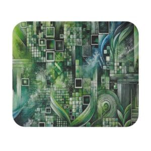 Abstract geometric green and blue pattern.