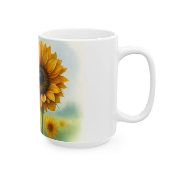 50330CC15W - 15oz Ceramic Mug, Sunflower & Bee II - Image 2