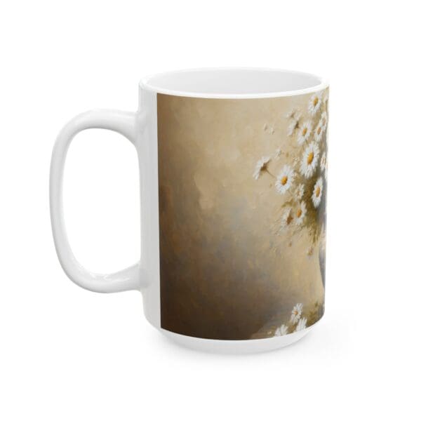 50320CC15W - 15oz Ceramic Mug, Daisies Table Vase - Image 3