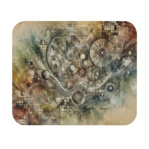 Abstract geometric shapes with earthy tones.
