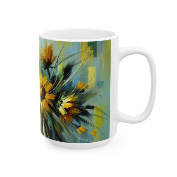 50304CC15W - 15oz Ceramic Mug, Sunflowers Abstract II - Image 2
