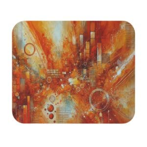 Abstract geometric design with vibrant orange hues.