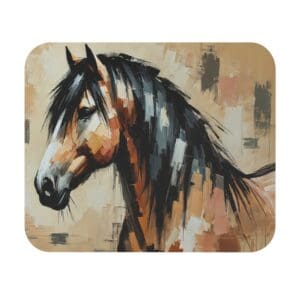 Abstract painting of a brown horse.