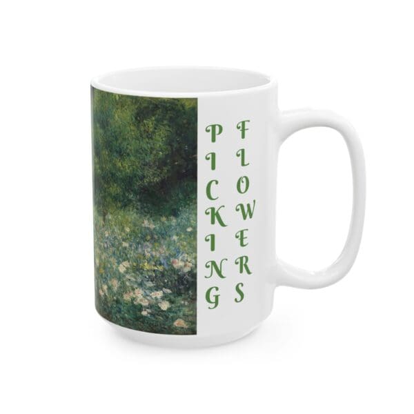 10297CC15W - 15oz Ceramic Mug, RENOIR - PICKING FLOWERS - Image 2