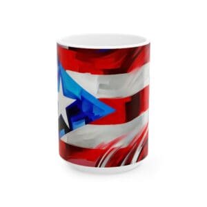 Mug with Puerto Rican flag design.
