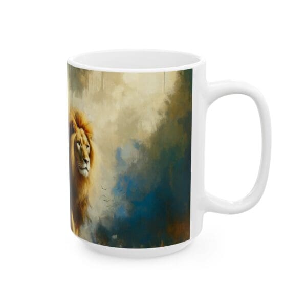 70601CC15W - 15oz Ceramic Mug, Amazon Warrior Lion, Fantasy, Mythology, Tiger - Image 2