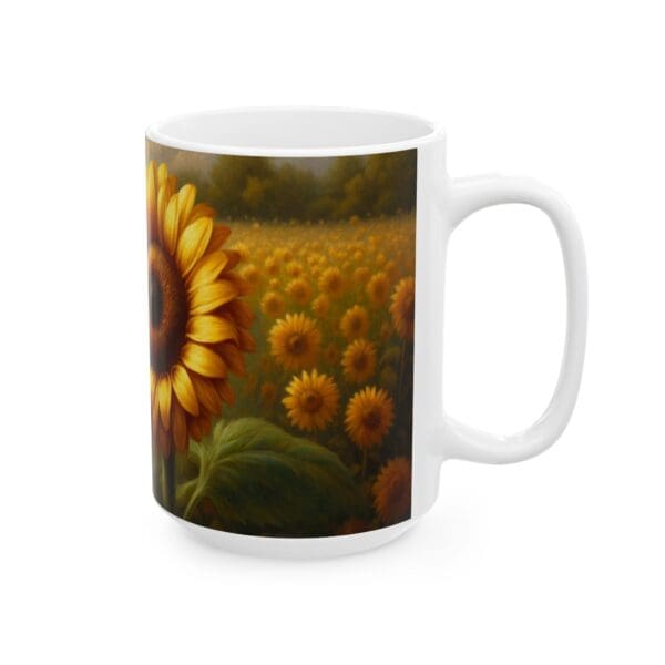 50338CC15W - 15oz Ceramic Mug, Sunflower Classic, Floral, Flower, Landscape - Image 2