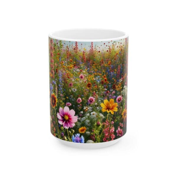 50311CC15W - 15oz Ceramic Mug, Wildflower Patch II