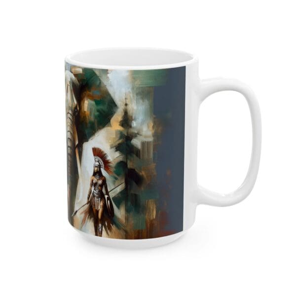 70610CC15W - 15oz Ceramic Mug, Amazon Warrior Elephant, Fantasy, Mythology - Image 2
