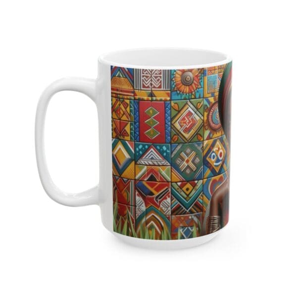 70483CC15W - 15oz Ceramic Mug, Abstract Wall Metal, Ethnic - Image 3