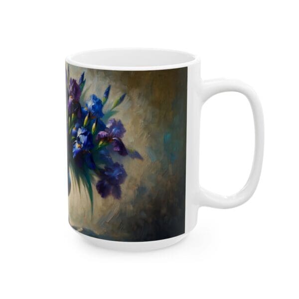 50322CC15W - 15oz Ceramic Mug, Irises Table Vase - Image 2