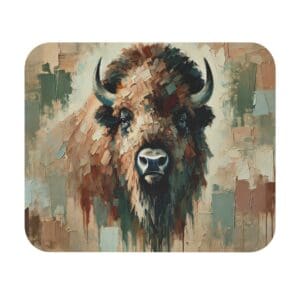 Bison painting with abstract background.