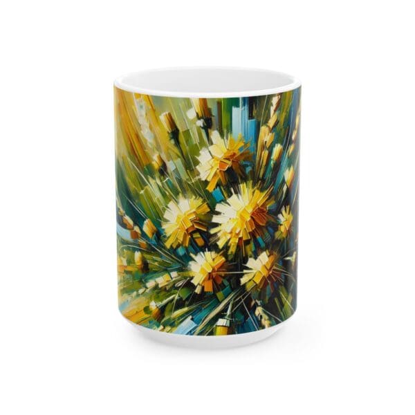 50333CC15W - 15oz Ceramic Mug, Yellow Flower Blast