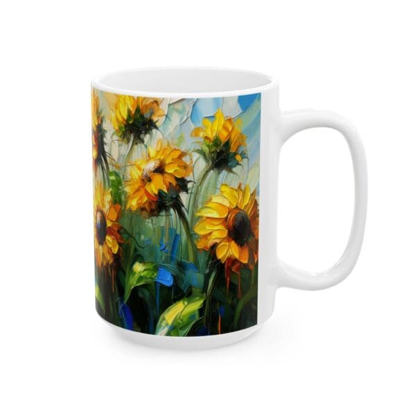 50305CC15W - 15oz Ceramic Mug, Sunflower Field Abstract - Image 2