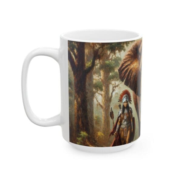 70613CC15W - 15oz Ceramic Mug, Warrior with Elephant, Fantasy, Mythology - Image 3