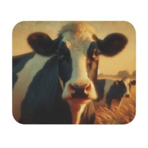 Cow in a sunlit field.