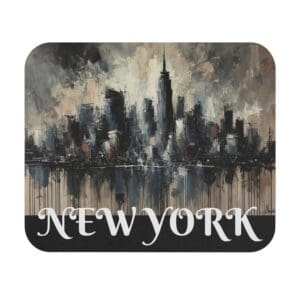 Abstract New York City skyline painting.