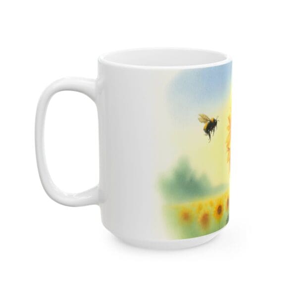 50330CC15W - 15oz Ceramic Mug, Sunflower & Bee II - Image 3