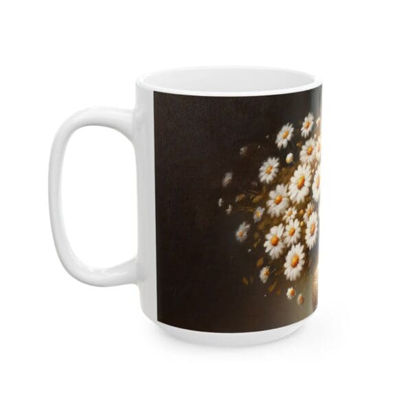 50319CC15W - 15oz Ceramic Mug, Daisies Vase Setting - Image 3