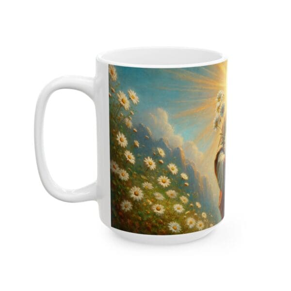 60007CC15W - 15oz Ceramic Mug, Jesus with Daisy - Image 2