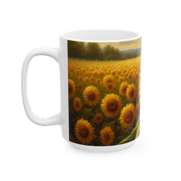 50338CC15W - 15oz Ceramic Mug, Sunflower Classic, Floral, Flower, Landscape - Image 3