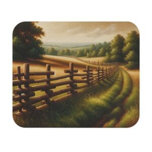 Rustic path beside wooden fence in countryside.