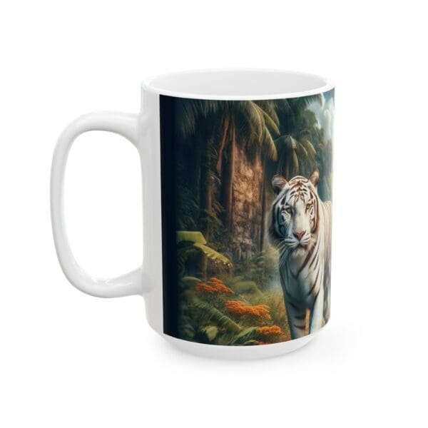 70600CC15W - 15oz Ceramic Mug, Amazon Warrior Security, Fantasy, Mythology, Tiger, Lion - Image 3