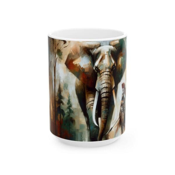 70610CC15W - 15oz Ceramic Mug, Amazon Warrior Elephant, Fantasy, Mythology