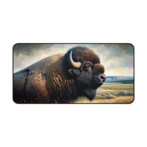 Bison standing in open grassy landscape.