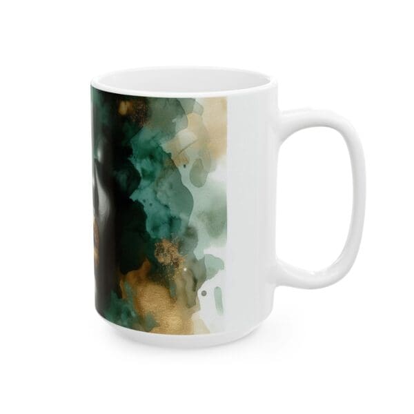 70411CC15W - 15oz Ceramic Mug, Watercolor Green Seduction, Ethnic - Image 2