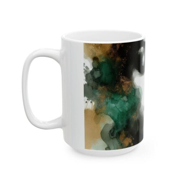 70411CC15W - 15oz Ceramic Mug, Watercolor Green Seduction, Ethnic - Image 3