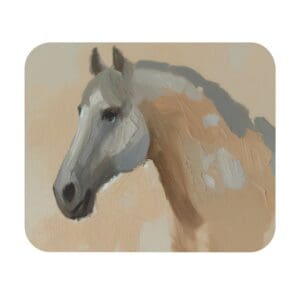 Painting of a horse head profile.