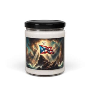 Candle with Puerto Rican flag design.