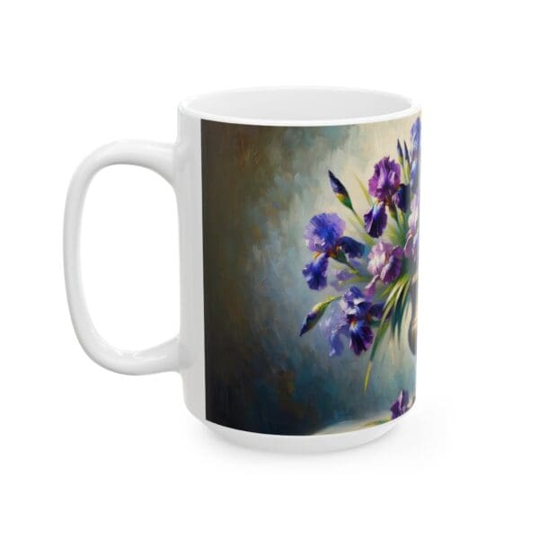 50322CC15W - 15oz Ceramic Mug, Irises Table Vase - Image 3