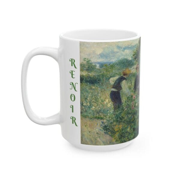 10297CC15W - 15oz Ceramic Mug, RENOIR - PICKING FLOWERS - Image 3
