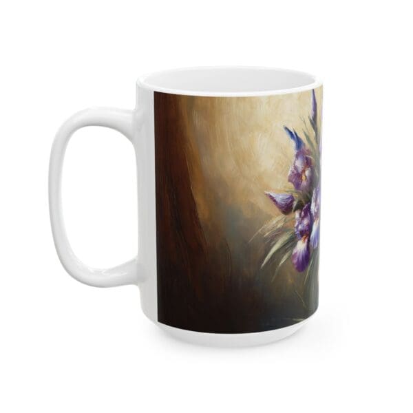 50323CC15W - 15oz Ceramic Mug, Irises Table Vase II - Image 3