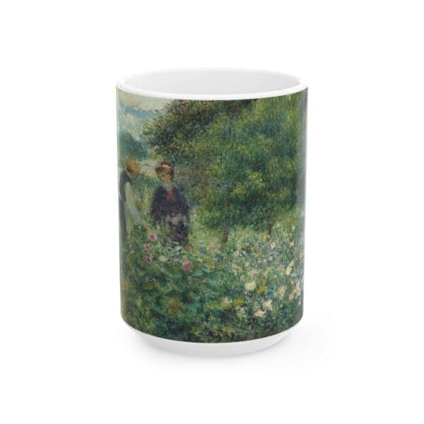 10297CC15W - 15oz Ceramic Mug, RENOIR - PICKING FLOWERS