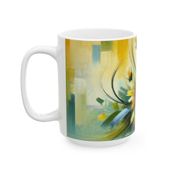 50304CC15W - 15oz Ceramic Mug, Sunflowers Abstract II - Image 3