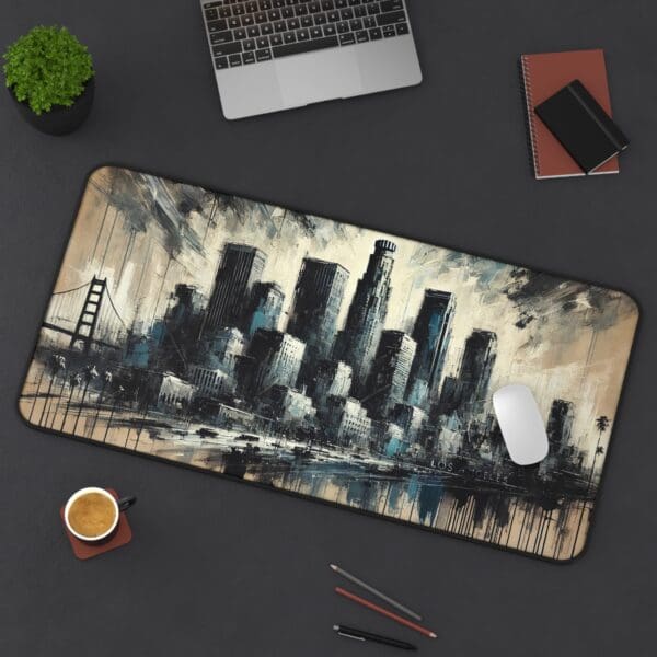30891DM - Desk Pad (16"x32") 3mm Thick, Anti Slip Backing. LOS ANGELES - Image 2