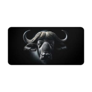 Buffalo head on a dark background.