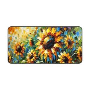 Vibrant sunflower painting with bold colors.