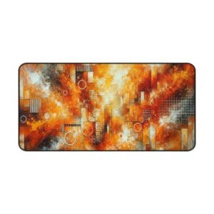 Abstract geometric orange and white pattern.