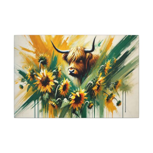Highland cow amongst sunflowers painting.